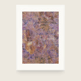 Patina I — Blush. Dense fine speckle in pink and lilac, with patches of ochre and cream showing through. Shown framed. Frames and mounts are not included.