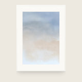 Ceramics XVII — Pewter. Grey-blue across the upper area and sand below, the two blending into each other without a hard edge. Shown framed. Frames and mounts are not included.
