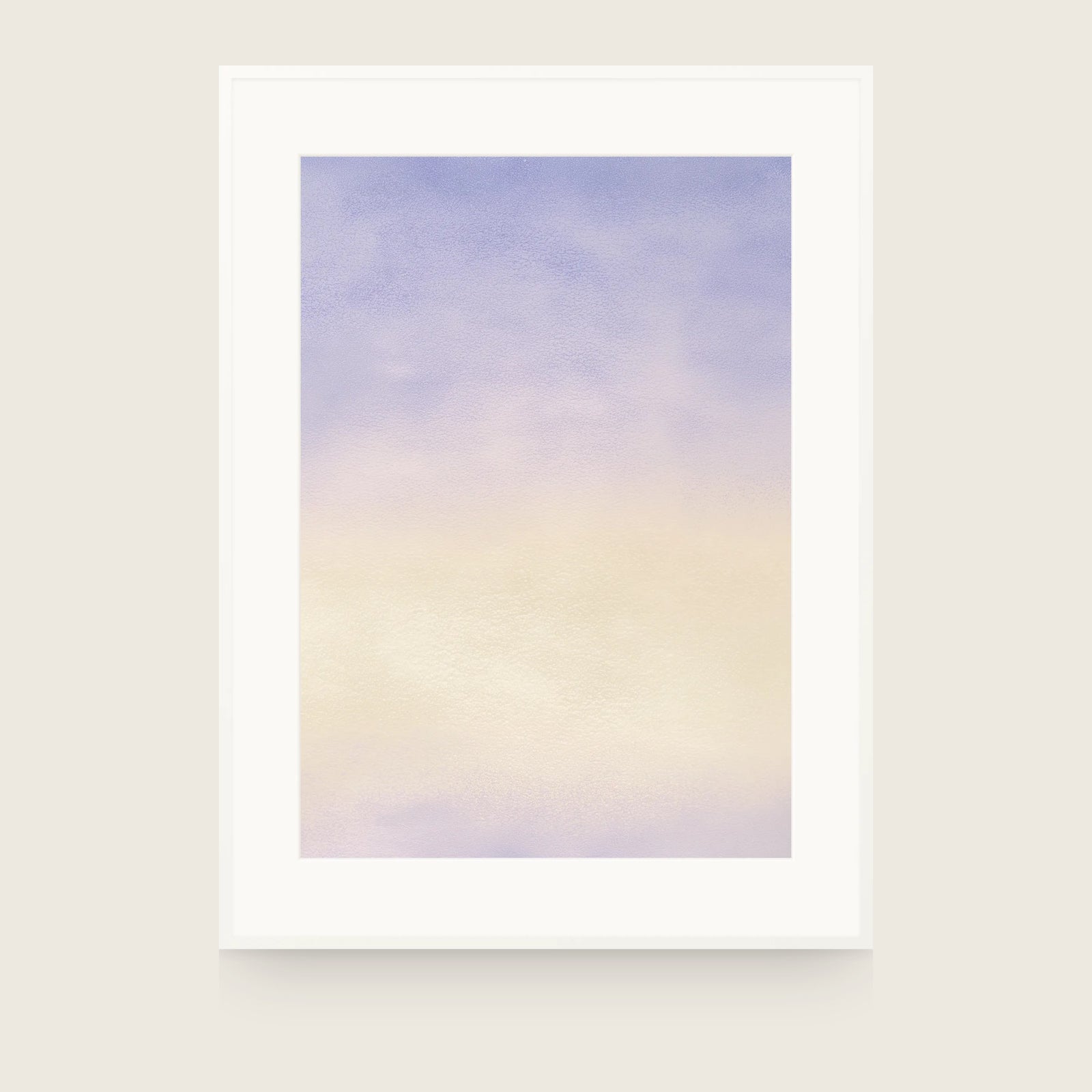Pale field running from lilac at the top to cream at the bottom, with no defined edges. Shown framed. Frames and mounts are not included.