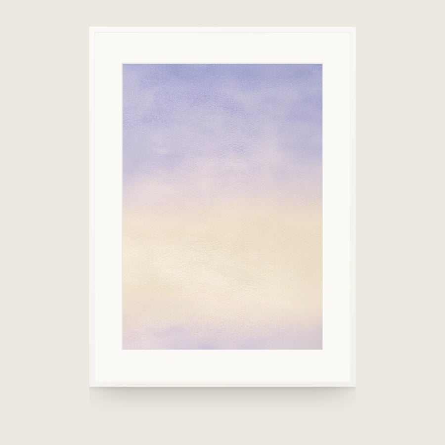 Pale field running from lilac at the top to cream at the bottom, with no defined edges. Shown framed. Frames and mounts are not included.