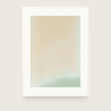 Ceramics XVI — Cream. A near-uniform cream ground with very faint pale speckling and a soft sage form at the lower right. Shown framed. Frames and mounts are not included.