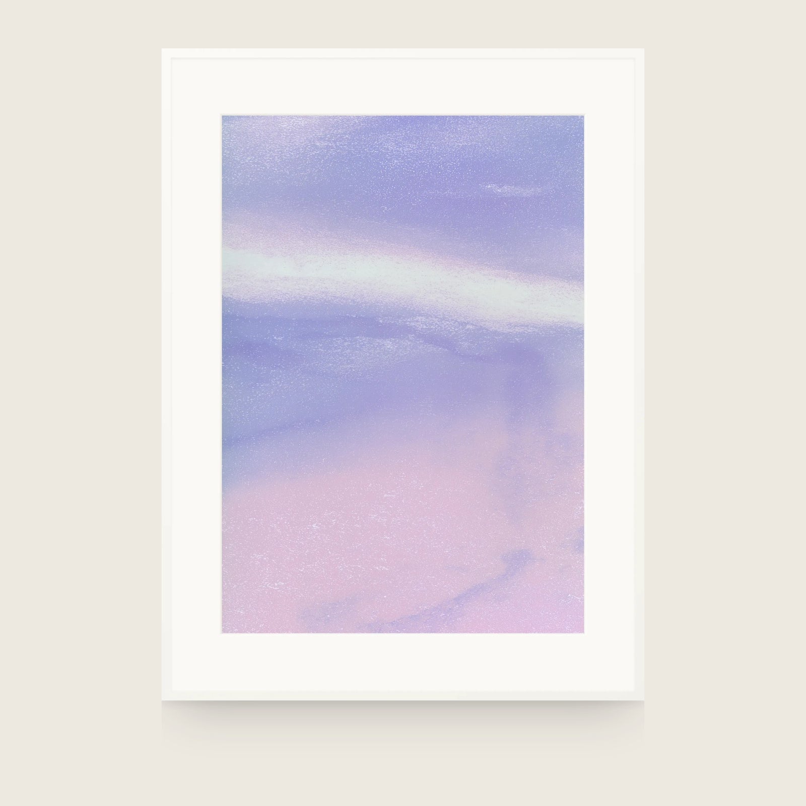 Blue-violet field with a pale streak across the upper third, turning pale pink towards the base. Shown framed. Frames and mounts are not included.