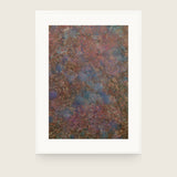 Patina VI — Copper. Dense copper-brown texture with patches of blue-grey underneath. Shown framed. Frames and mounts are not included.
