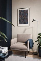 Patina XV — Rust. Thick overlapping patches of rust, slate blue, plum and dark olive with a few pale flecks, spread evenly across the sheet. Hung on a wall in a room. Shown framed. Frames and mounts are not included.