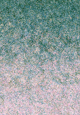 Impressions I — Scatter. Even field of fine dots shifting from dark green at the top to pale pink at the bottom. The unframed sheet.