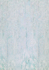 Glacier V — Veil. Almost white field of fine vertical flecks in mint, grey and faint lilac, a little denser in two columns either side of the centre. The unframed sheet.