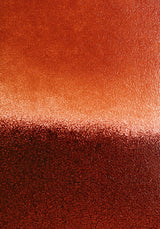 Ceramics IX — Crust. Rust orange upper area, a bright pale band across the middle, and dark red-brown below breaking into cracked grain. The unframed sheet.