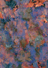 Patina X — Husk. Small broken marks of orange and blue with grey-green shapes between. The unframed sheet.