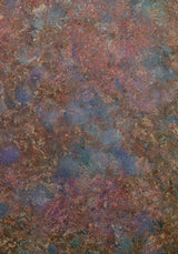 Patina VI — Copper. Dense copper-brown texture with patches of blue-grey underneath. The unframed sheet.