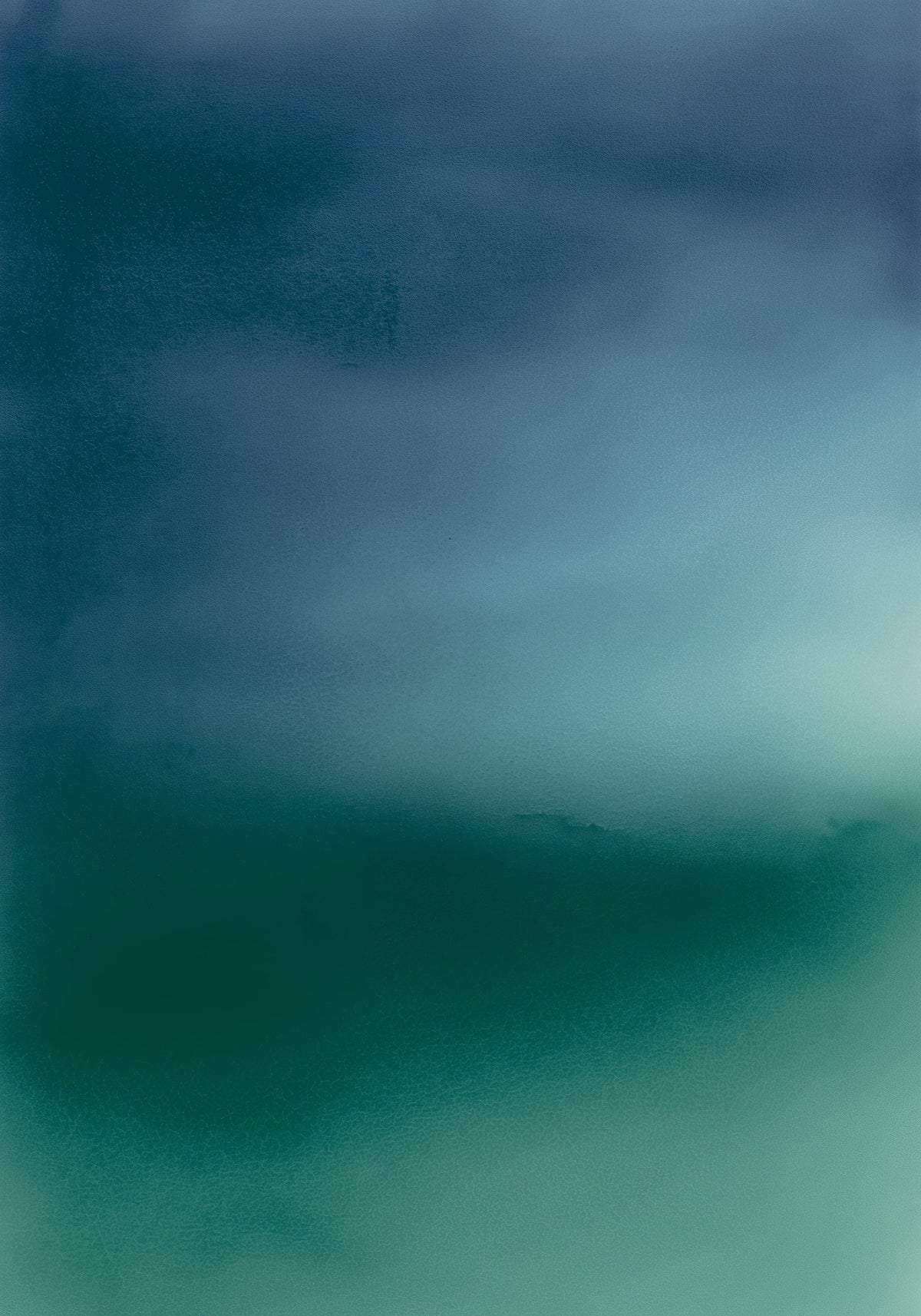 Navy upper field and deep green lower field split by a pale band with a hard lower edge, lightening again towards the foot. Shown framed. Frames and mounts are not included.