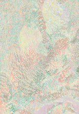 Forestry II — Haze. Pale abstract flecking in mint, apricot and cream, with a brighter yellow patch above centre. The unframed sheet.