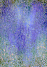 Impressions VI — Drift. Field of small flecks, violet through the centre and shifting to green and sand at the edges and lower area. The unframed sheet.
