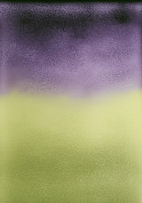 Ceramics XVIII — Divide. Dark purple in the upper half meeting yellow-green in the lower half, with a short transition between them. The unframed sheet.
