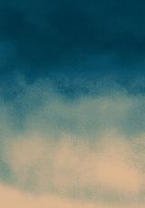 Ceramics VIII — Ebb. Deep teal at the top softening down to warm sand at the bottom, with fine speckle across the whole sheet. The unframed sheet.