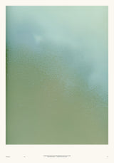 Ceramics XIV — Pool. Soft gradient from olive green at the base to pale blue-grey at the top, with fine pitting across the lower part. The unframed annotated sheet, with the printed footer along the bottom edge.