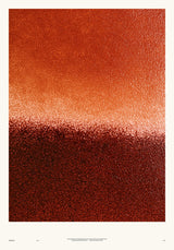 Ceramics IX — Crust. Rust orange upper area, a bright pale band across the middle, and dark red-brown below breaking into cracked grain. The unframed annotated sheet, with the printed footer along the bottom edge.