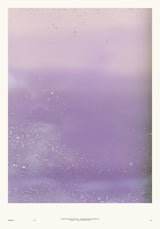 Ceramics XI — Fleck. Blush pink upper band over a lilac field, with white flecks gathered along the bottom edge and the lower left. The unframed annotated sheet, with the printed footer along the bottom edge.